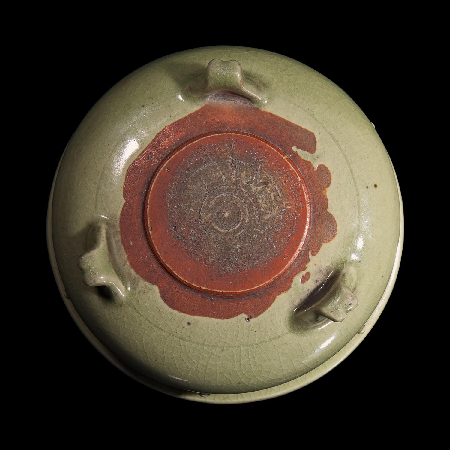 A Chinese Longquan Celadon Glazed Porcelain Censer 龍泉青瓷香爐