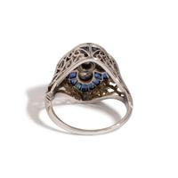 ANTIQUE, DIAMOND AND SAPPHIRE RING