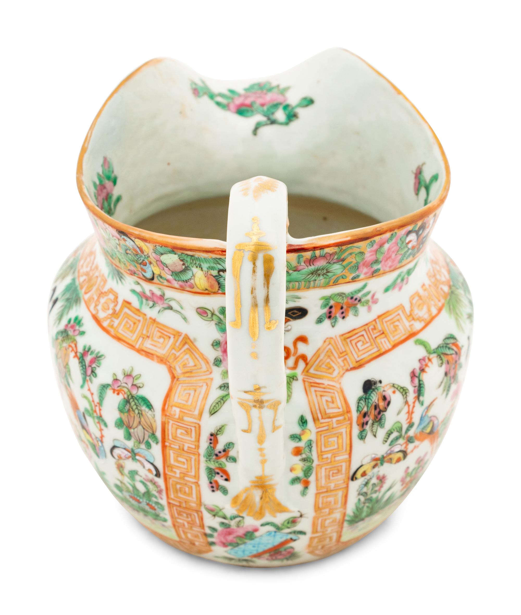 A Chinese Export Famille Rose Porcelain Pitcher
