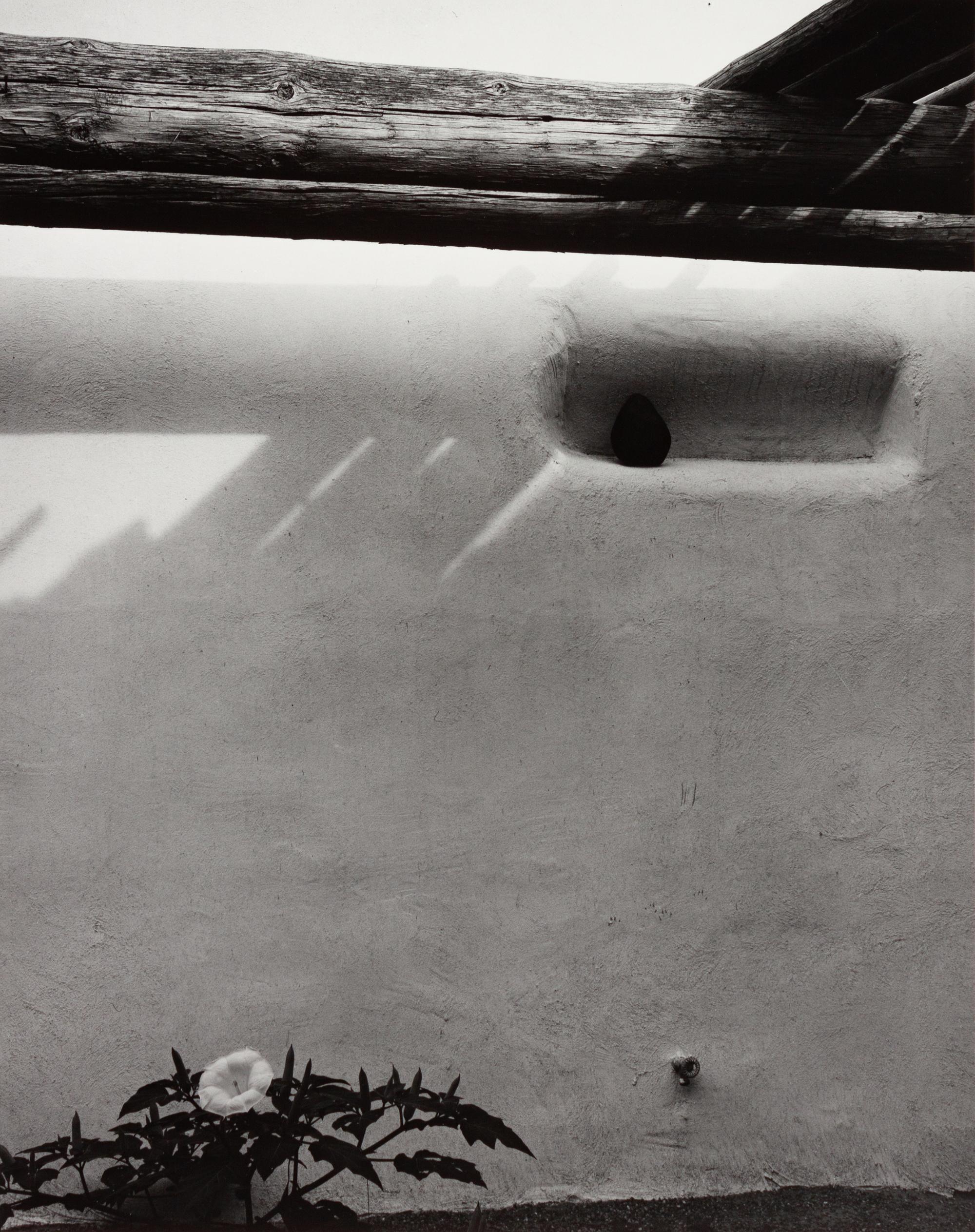 A group of four photographs ( Untitled (exterior wall) , 1960 (printed 1984); Georgia O'Keeffe in Twilight Canyon , 1964 (printed 1984); Untitled (Post Office, Abiquiu, NM), 1960 (printed 1984); O'Keeffe Sketching in Glen Canyon , 1961 (printed 1985)