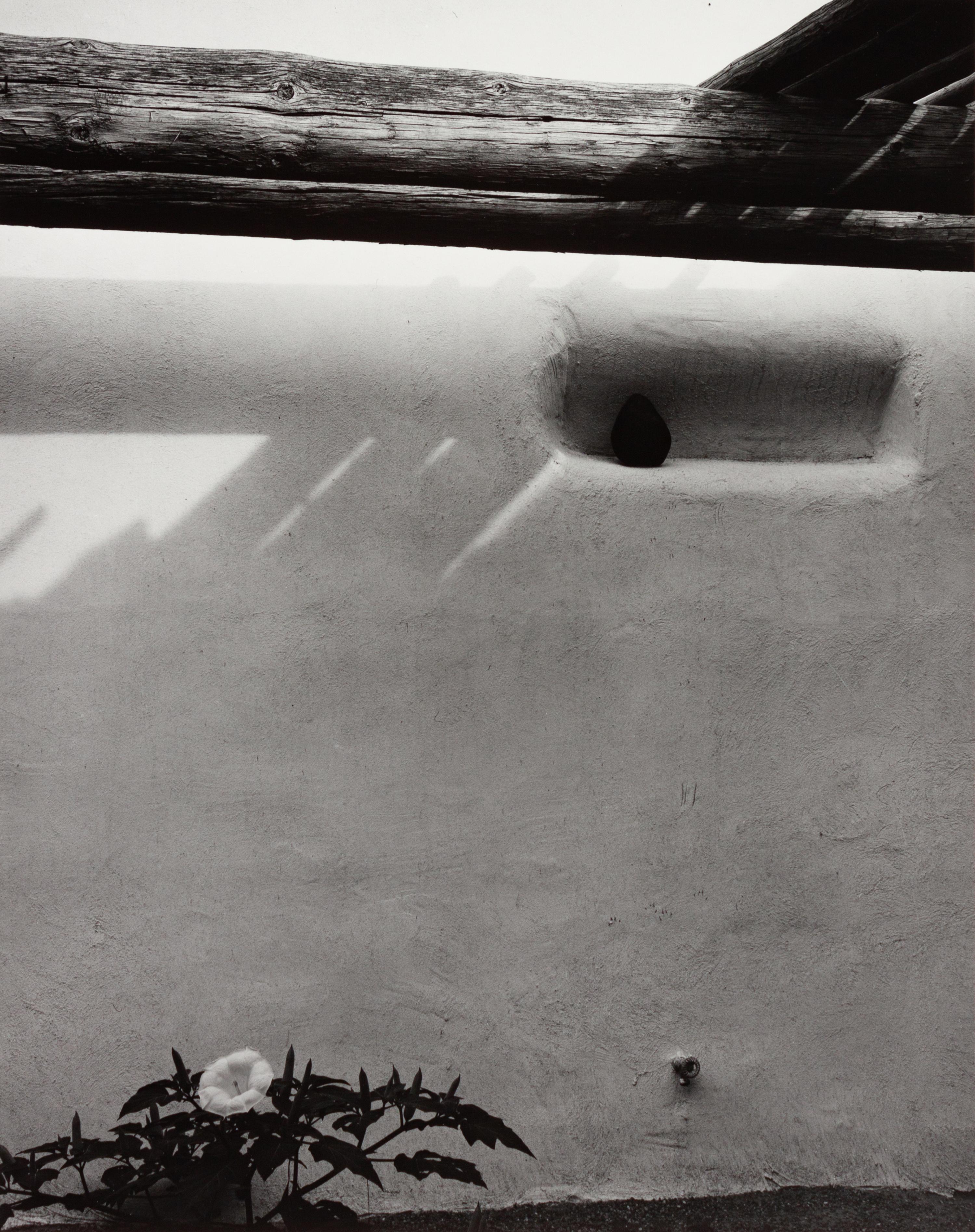 A group of four photographs ( Untitled (exterior wall) , 1960 (printed 1984); Georgia O'Keeffe in Twilight Canyon , 1964 (printed 1984); Untitled (Post Office, Abiquiu, NM), 1960 (printed 1984); O'Keeffe Sketching in Glen Canyon , 1961 (printed 1985)