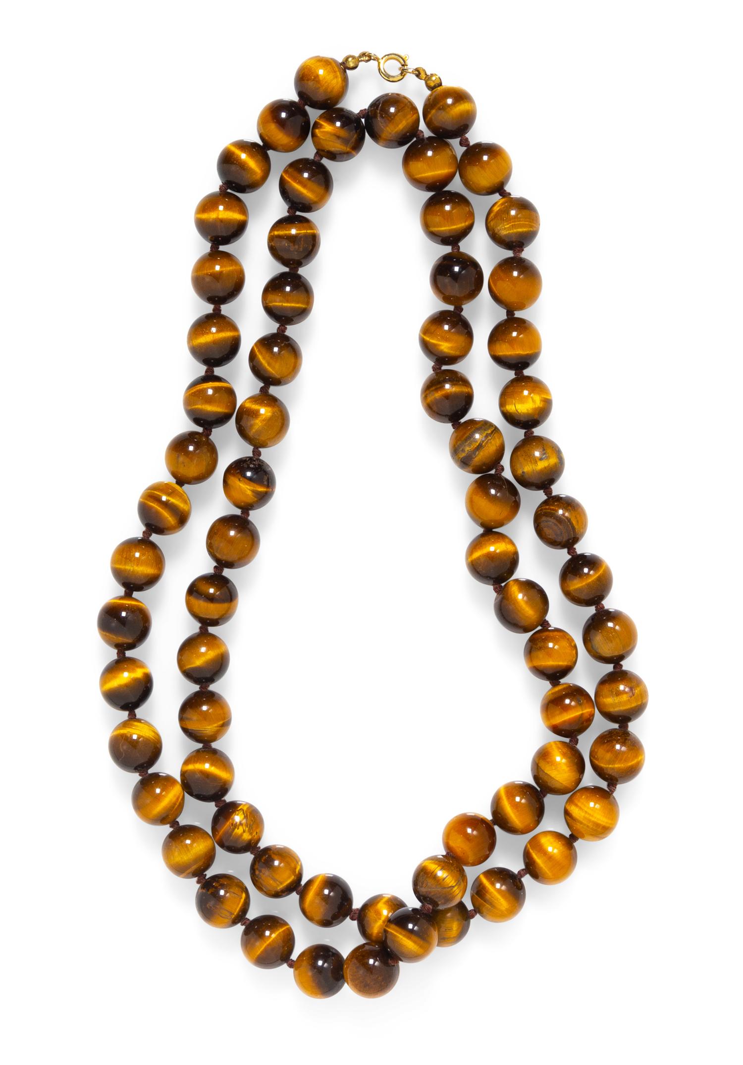 A Tiger's Eye Bead Necklace,