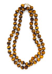 A Tiger's Eye Bead Necklace,