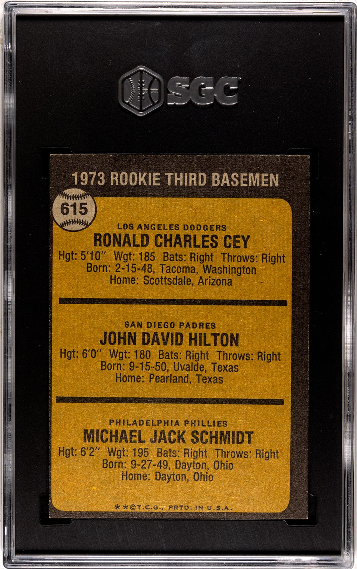 A 1973 Topps Mike Schmidt Rookie Baseball Card No. 615 (SGC 5 EX)