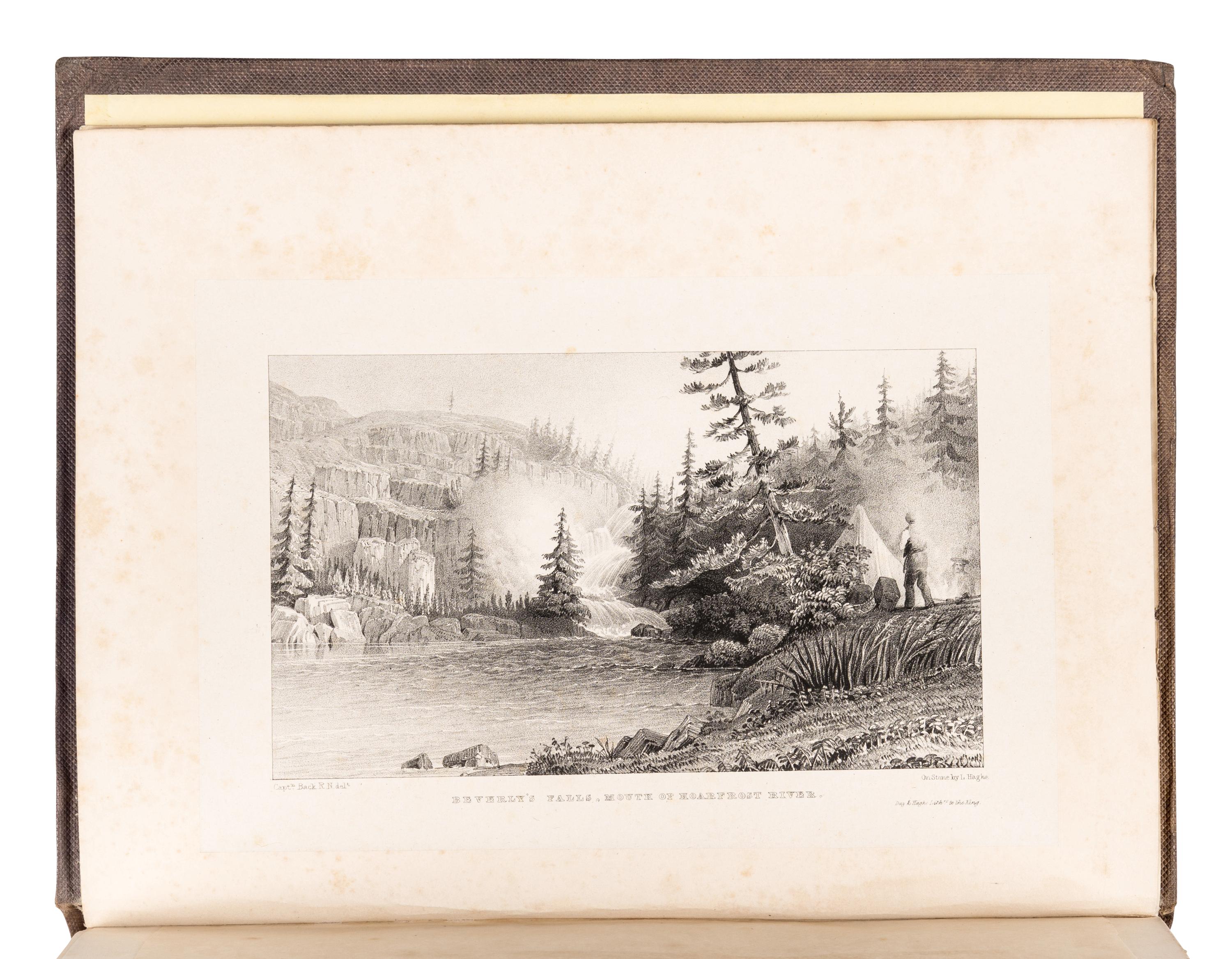 BACK, George, Sir (1796-1878). Narrative of the Arctic Land Expedition to the Mouth of the Great Fish River, and along the shores of the Arctic Ocean . London: John Murray, 1836.