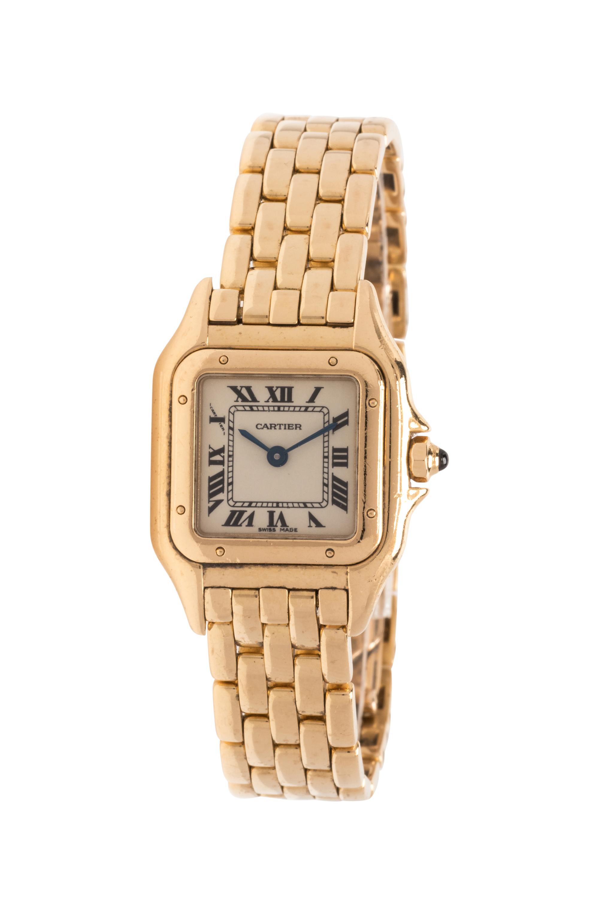 CARTIER, 18K YELLOW GOLD 'PANTHÈRE' WRISTWATCH