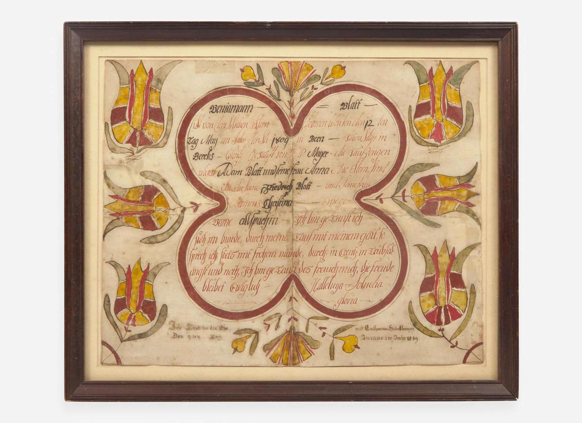 Johann Conrad Trevitts (active 1775-1825), Fraktur: Birth Record