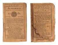 [ALMANAC - BOSTON]. AMES, Nathaniel (1708-1764). An Astronomical Diary, or an Almanack For the Year of our Lord Christ, 1761 . Boston [i.e. New London, CT]: John Draper et al [i.e. Timothy Green], [1761].