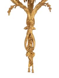 A Pair of Louis XVI Style Gilt Bronze Three-Light Sconces