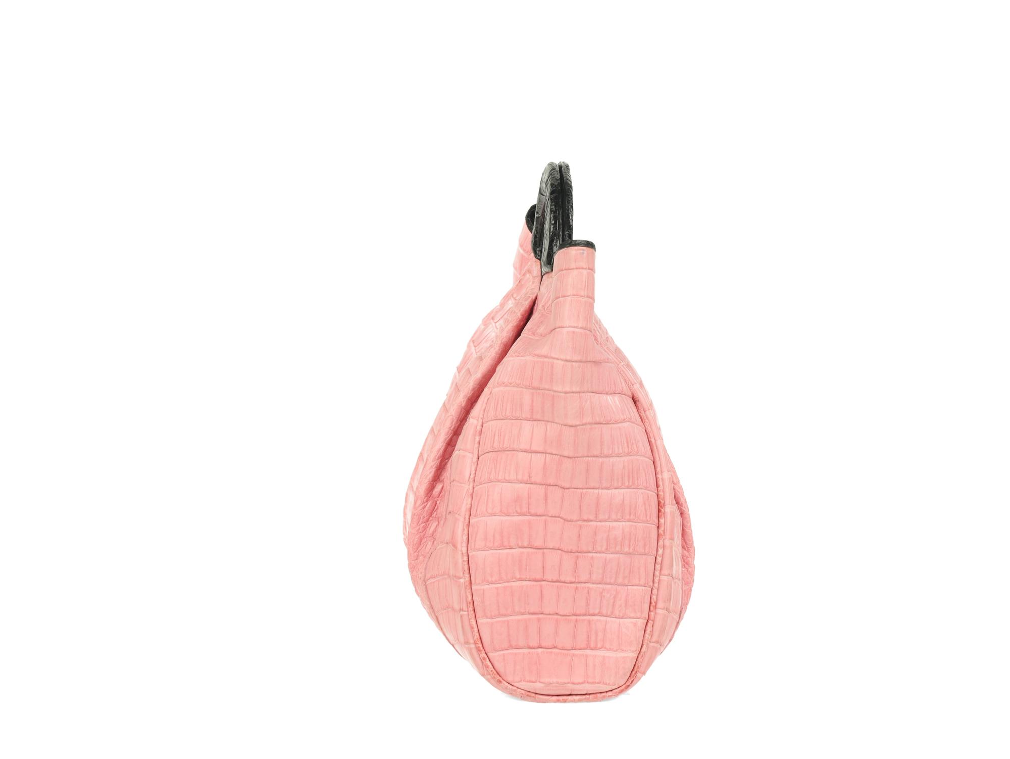 Nancy Gonzalez Pink Crocodile Tote