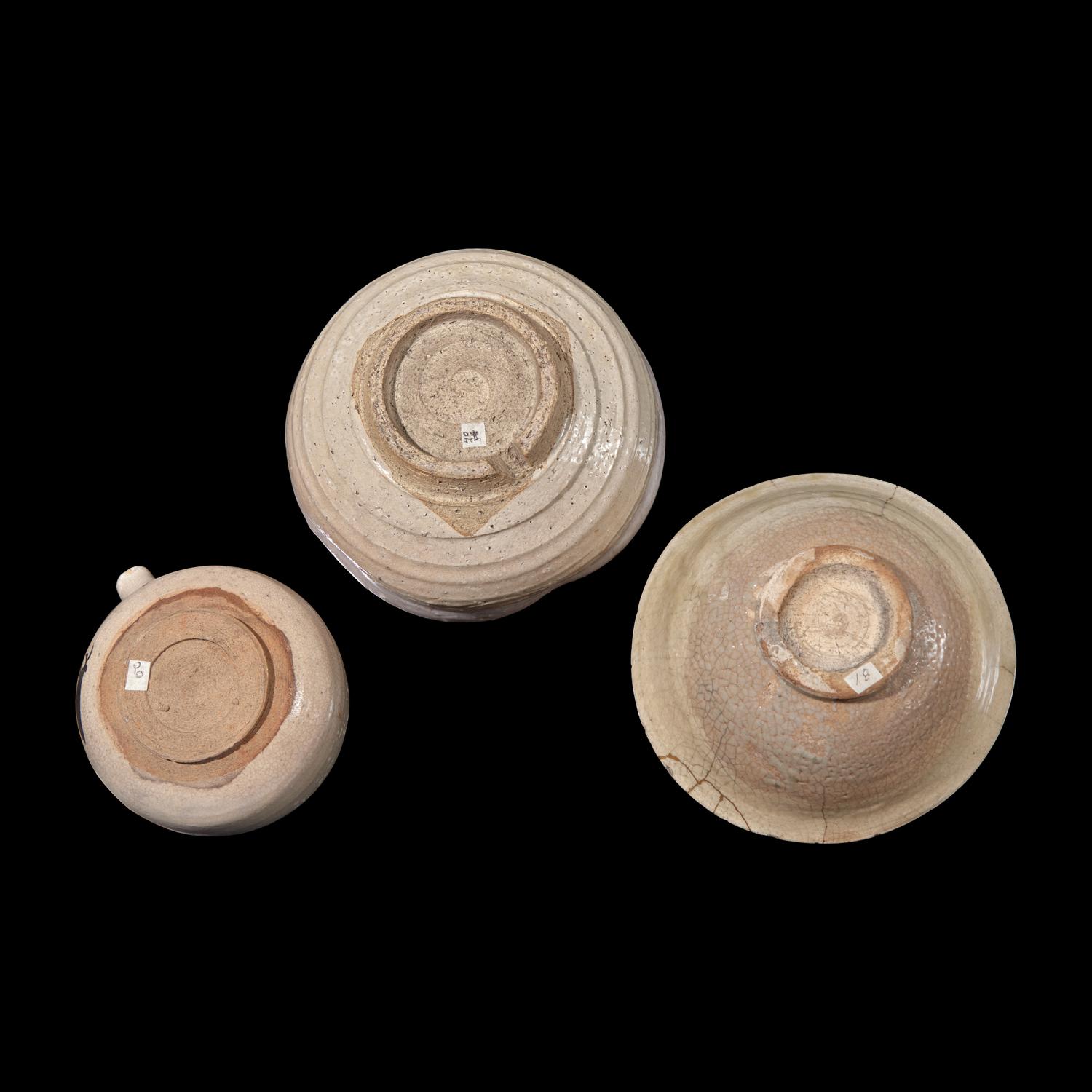 Two Japanese Ceramic Bowls and a Pouring Vessel, 19th Century and Earlier