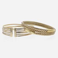 A Set of Two Italian Gold Bracelets