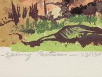 Five Works: Bishop's Chapel, edition 25/130; Spring Pastures , edition 23/130; Lilies , edition 31/120; New Mexico Village , edition 63/115; The Beaver Pond
