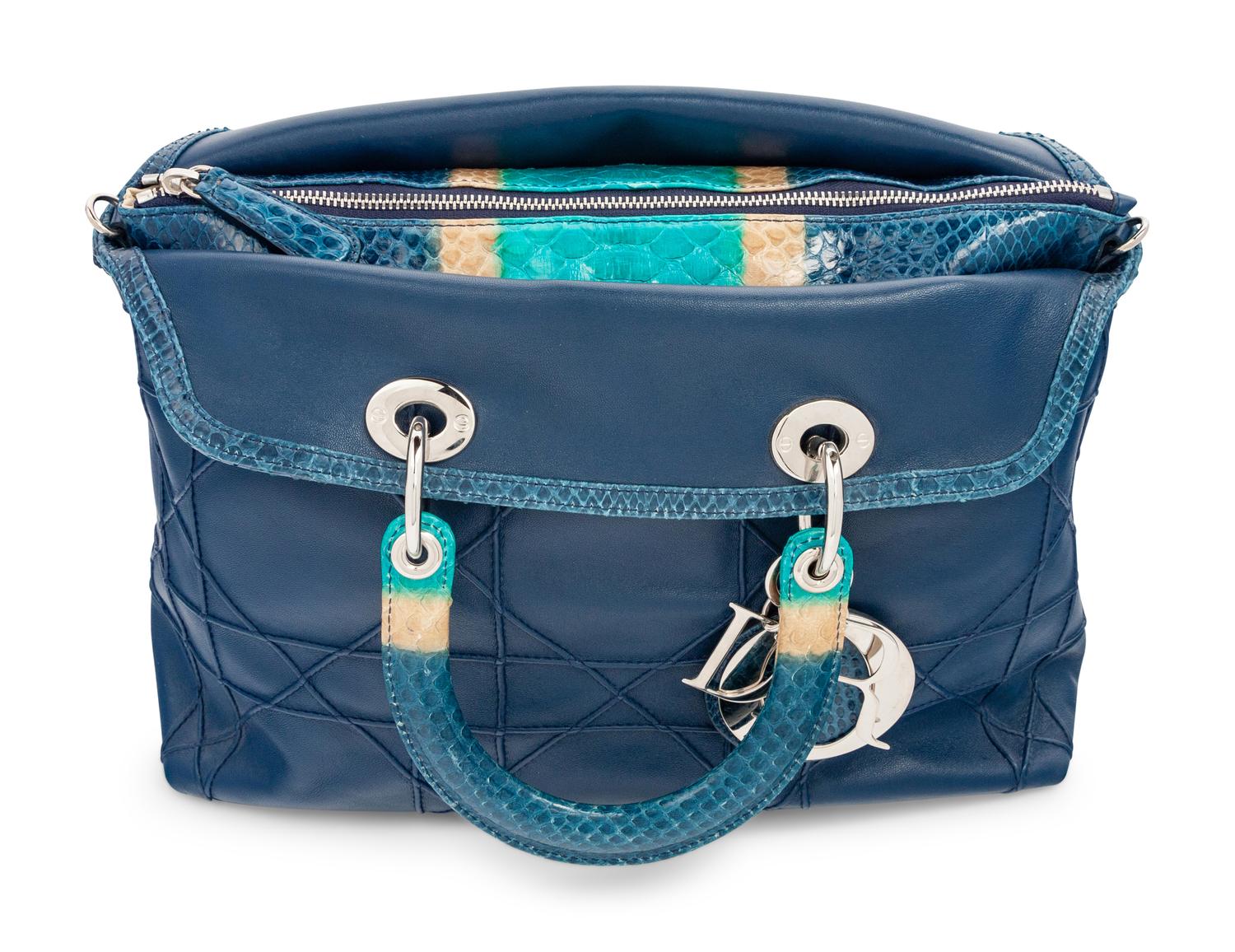 Christian Dior Blue Leather Granville Bag, 2011