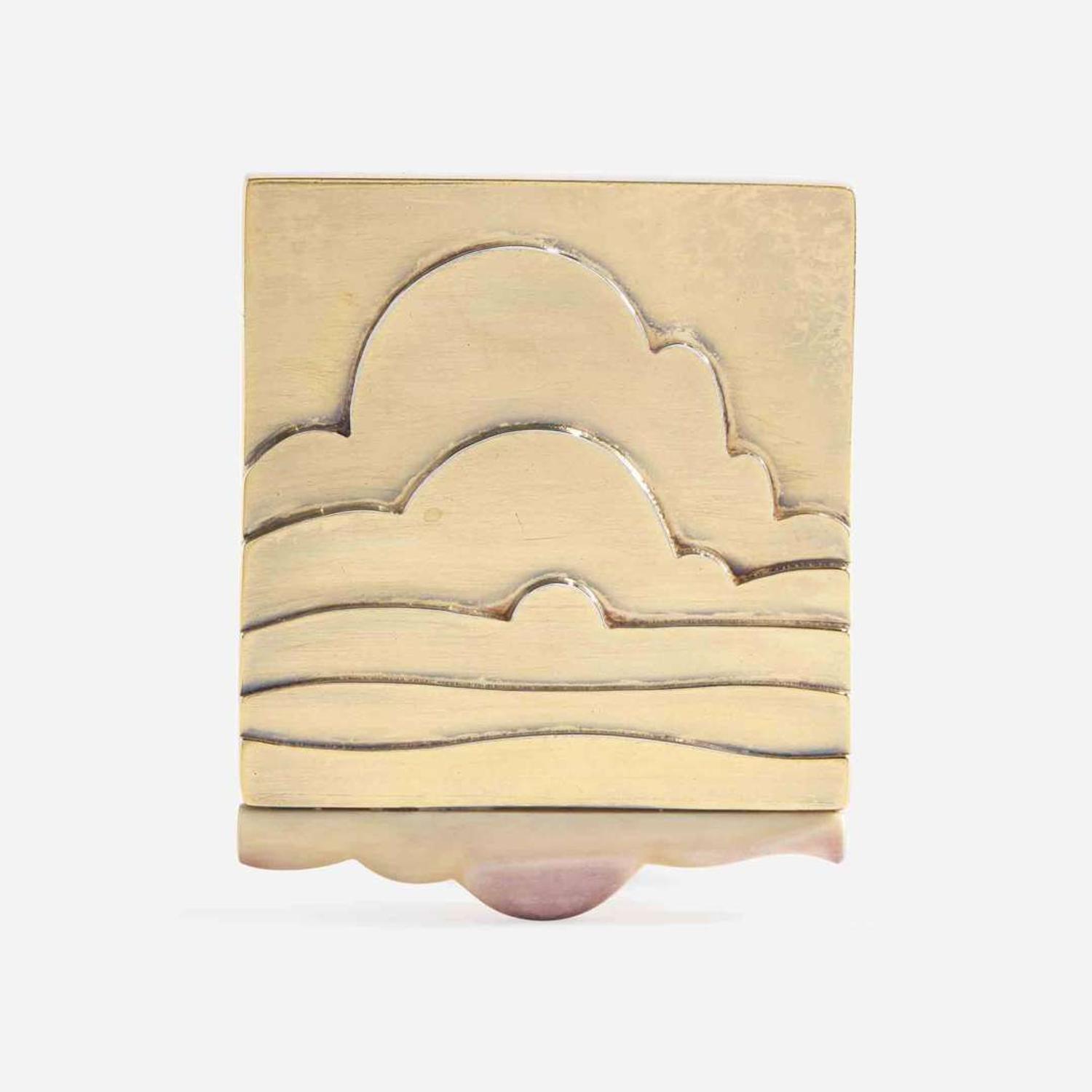 Olaf Skoogfors (American, 1930-1975) Vermeil Cloud Pendant Necklace and Brooch, USA, 1973