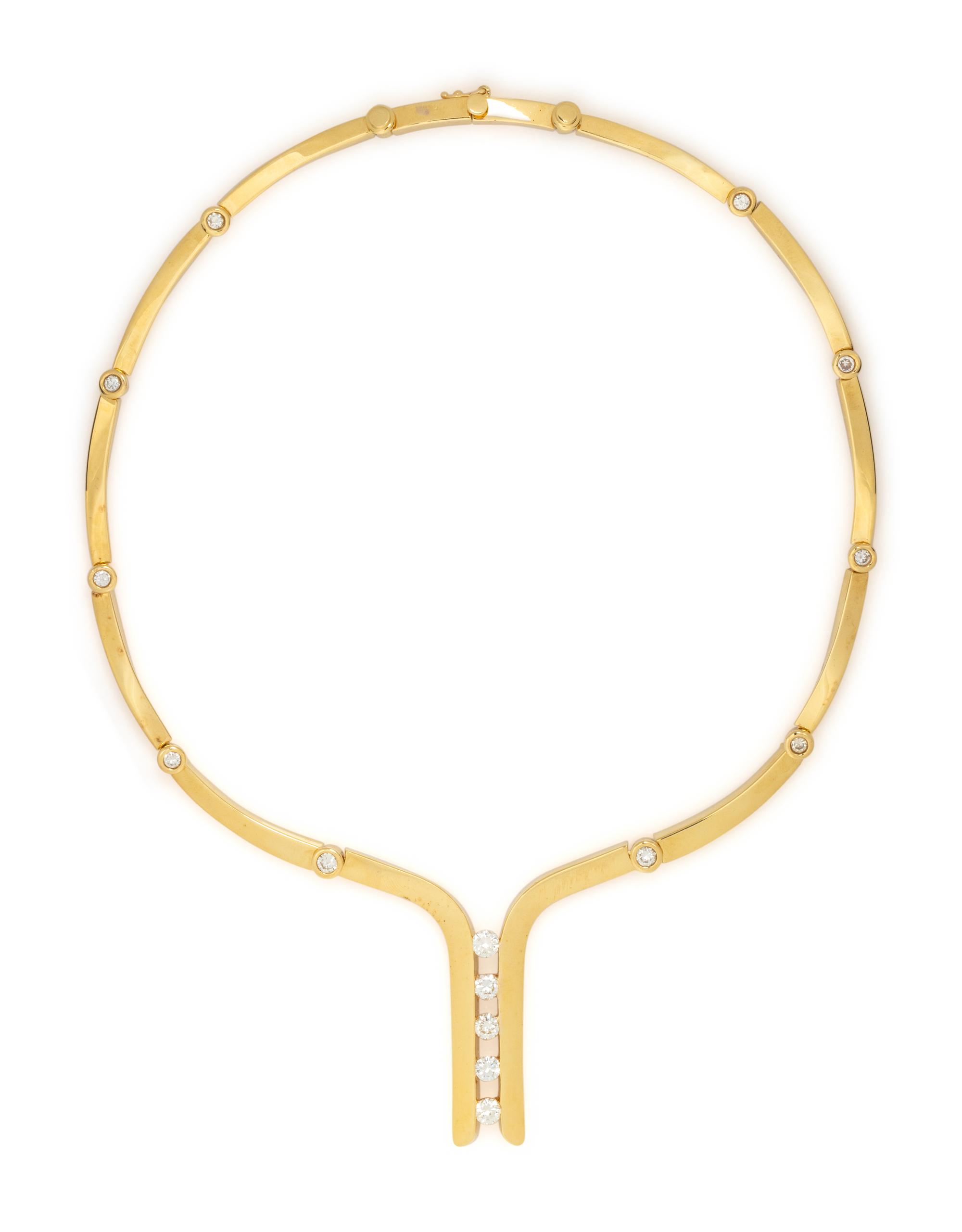 YELLOW GOLD AND DIAMOND COLLAR NECKLACE