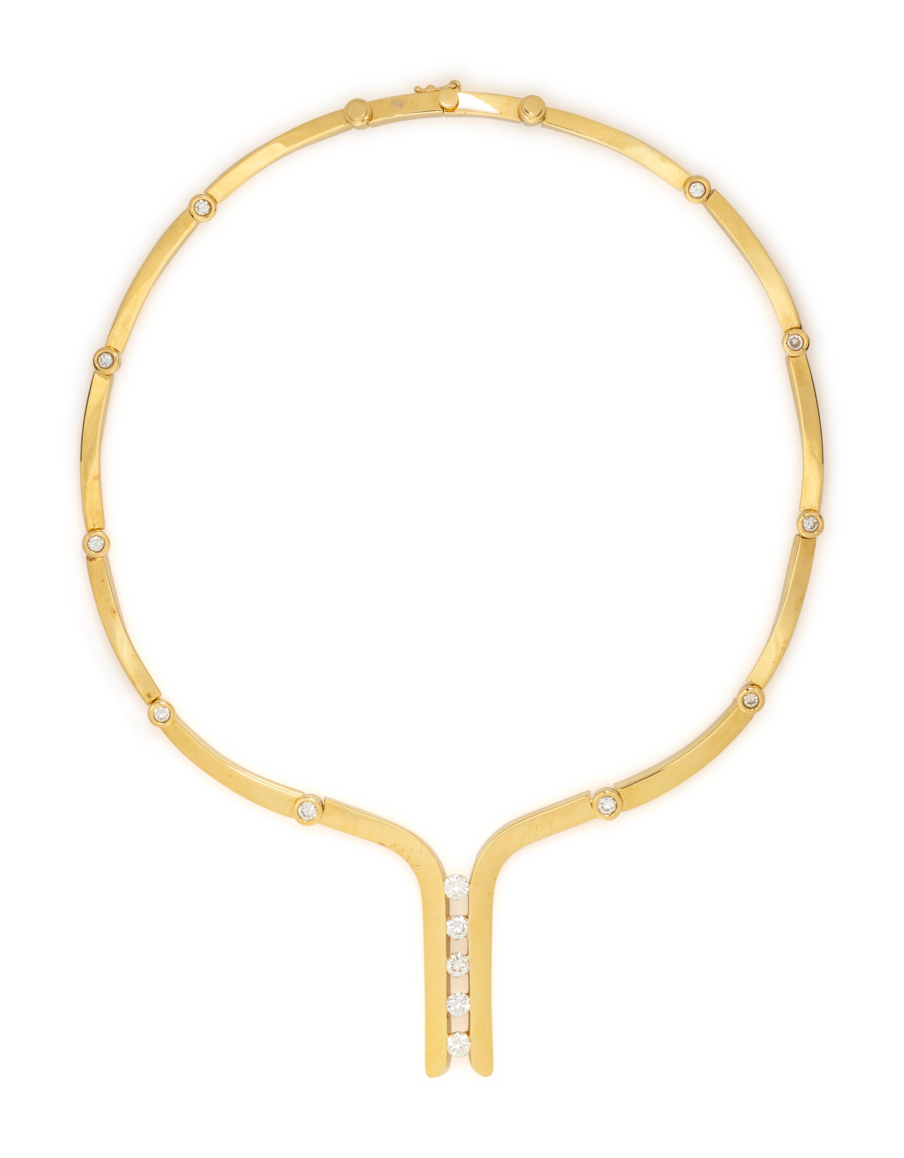 YELLOW GOLD AND DIAMOND COLLAR NECKLACE