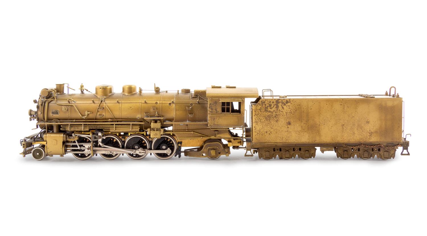 A United Scale Models Brass HO-Gauge 2-8-2 Locomotive and Tender
