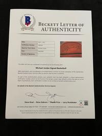 A Michael Jordan Signed Autograph Wilson Basketball (Beckett Authentication Services Letter BAS Certified),