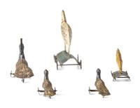 Five Pressed and Painted Tin Circus Animal Toys