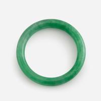 Two jadeite circular bangles 翡翠圆条镯一组两件