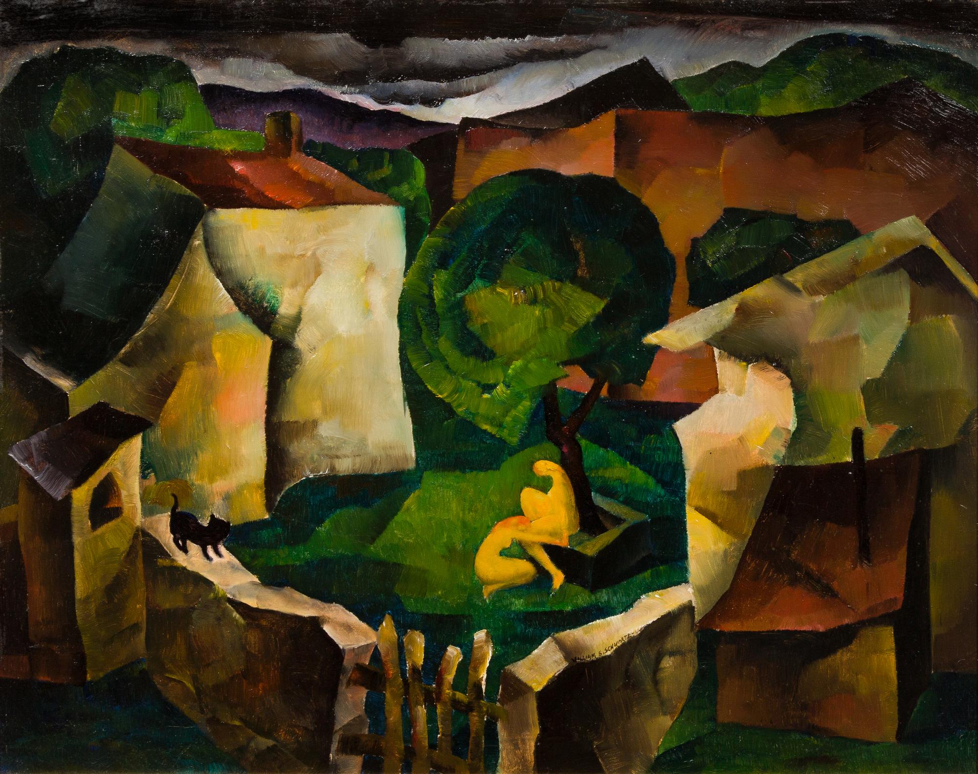 William Samuel Schwartz, (American, 1896-1977), Back Lawn, 1929