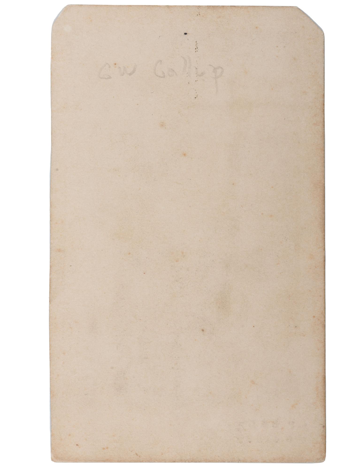[CIVIL WAR]. BALL, James Presley, photographer. CDV of officer identified as G.W. Gallup. [ With: ] Badge identified to Gallup.