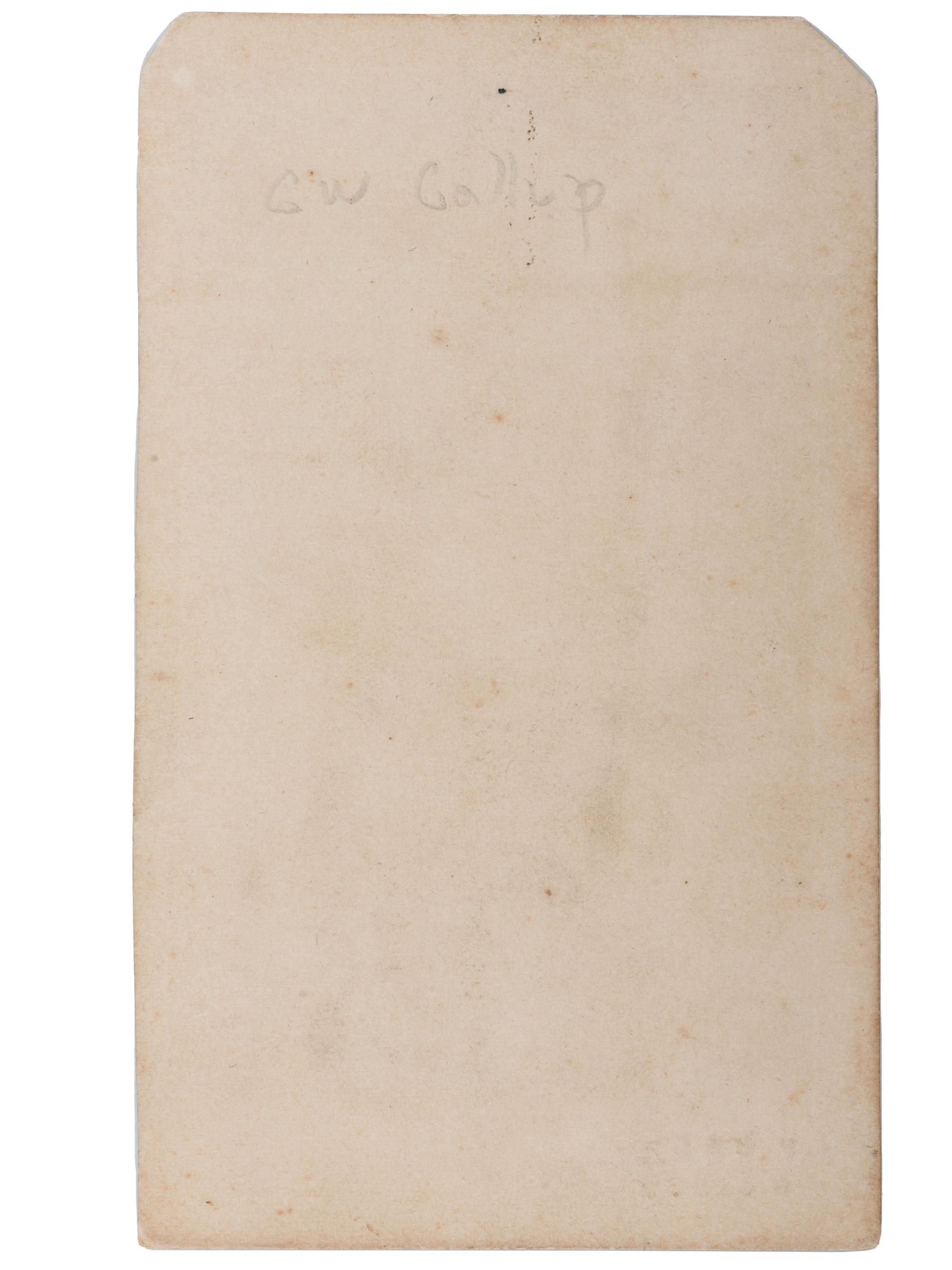 [CIVIL WAR]. BALL, James Presley, photographer. CDV of officer identified as G.W. Gallup. [ With: ] Badge identified to Gallup.