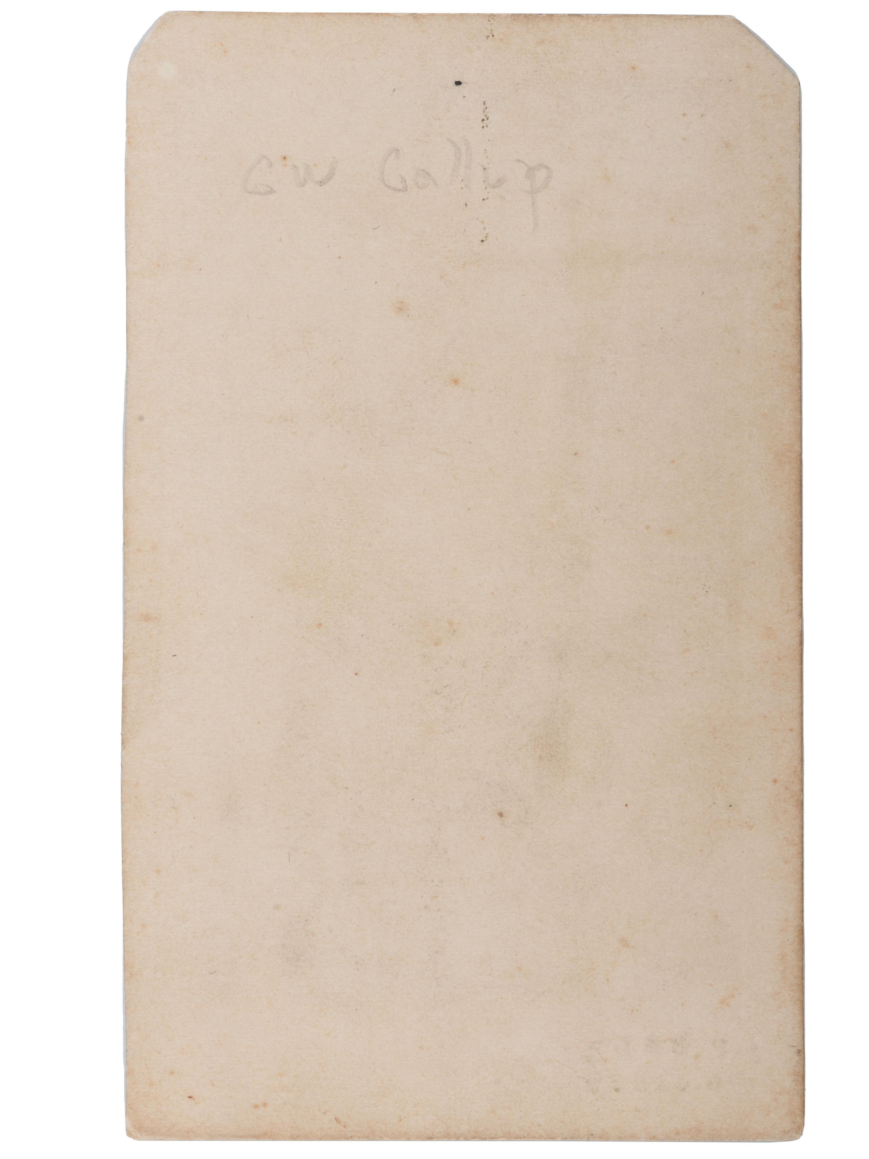 [CIVIL WAR]. BALL, James Presley, photographer. CDV of officer identified as G.W. Gallup. [ With: ] Badge identified to Gallup.