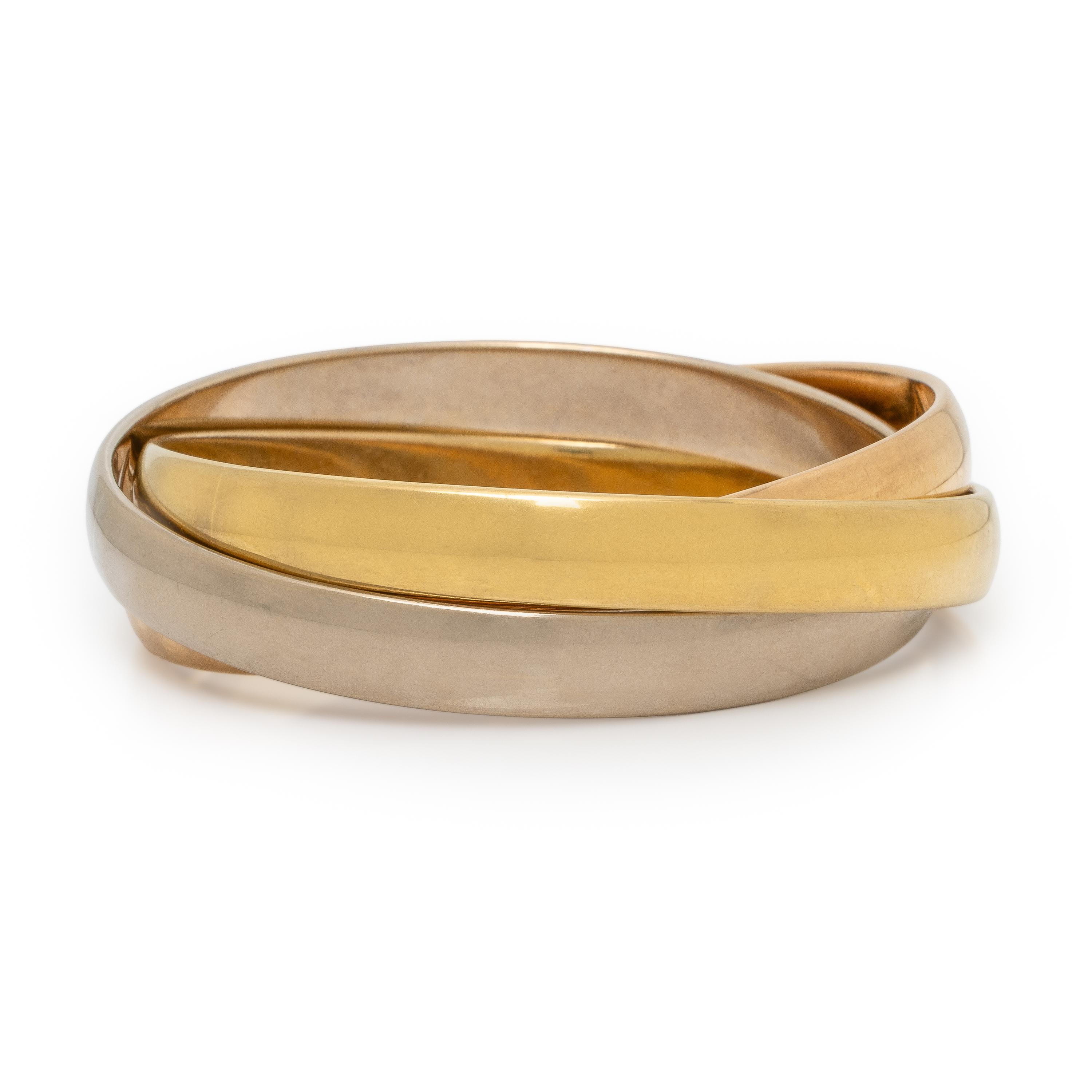 Cartier, 'Trinity', Tricolor Gold Bangle Bracelet