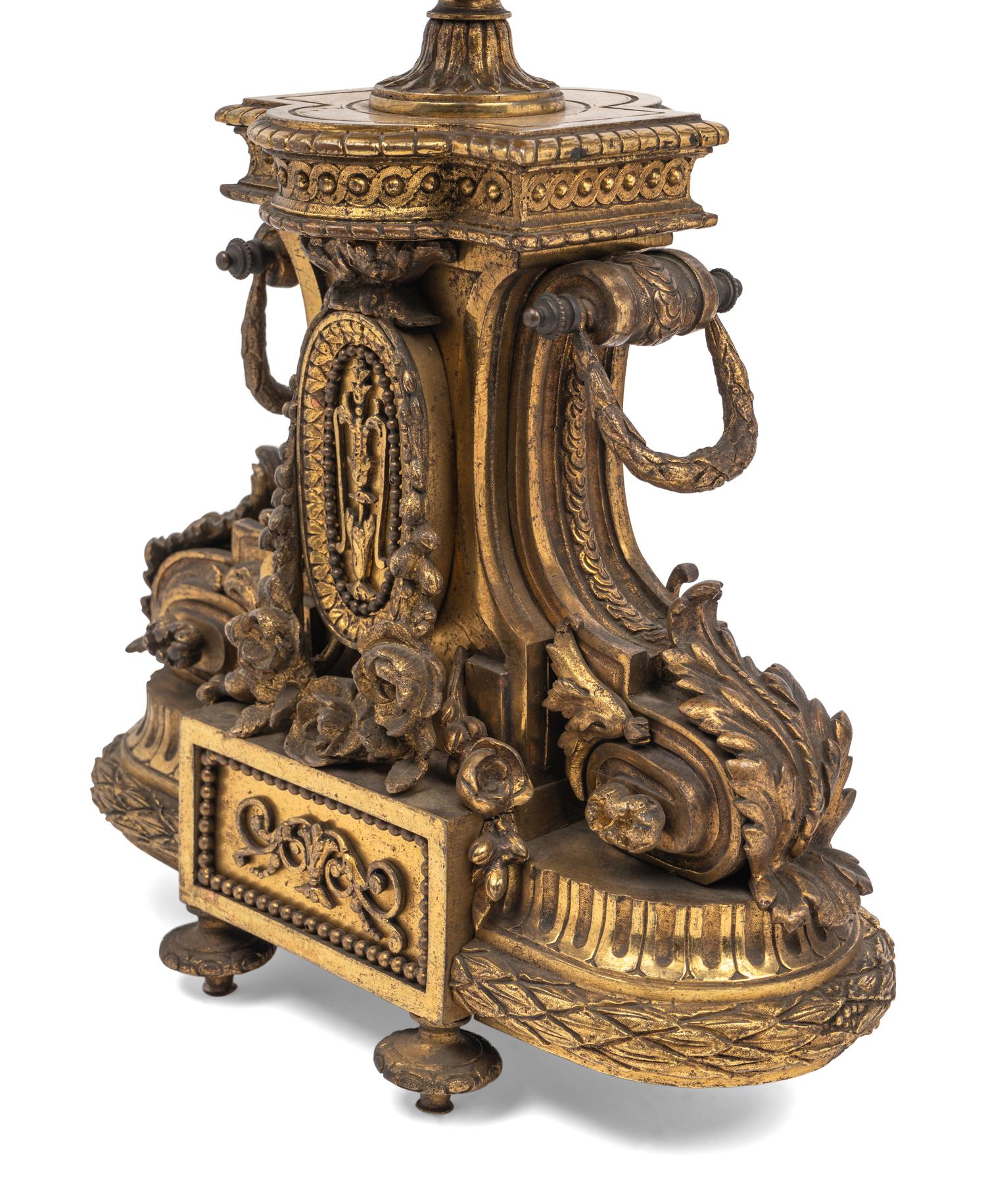 A Pair of Napoleon III Gilt Bronze Six-Light Candelabra