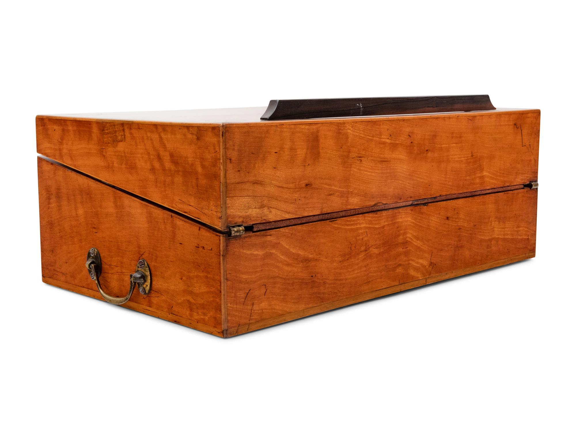 A Late George III Fan-Inlaid and Banded Satinwood Writing Slope