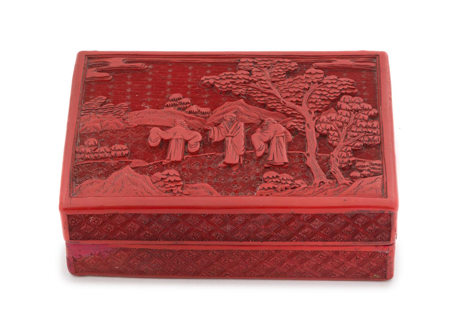 A Cinnabar Lacquer Rectangular Box and Cover
