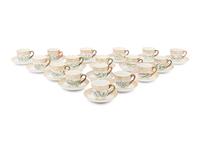 A Set of Twenty-Six Royal Copenhagen Flora Danica Porcelain Coffee Cups and Saucers