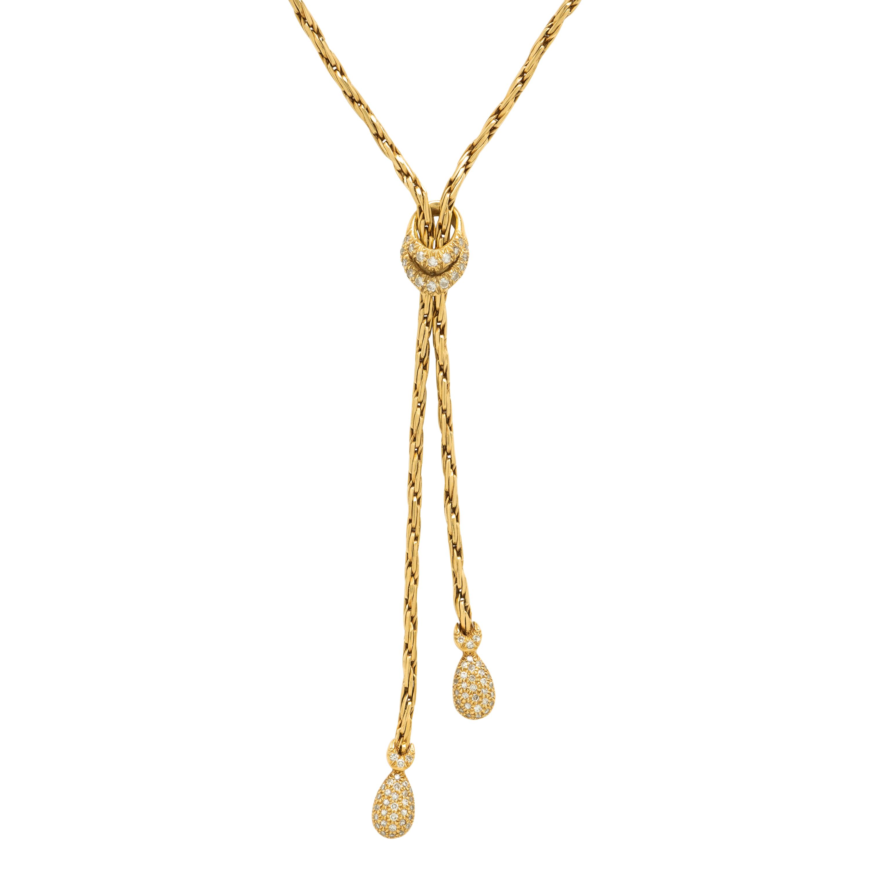 Yellow Gold and Diamond Slide Lariat Necklace