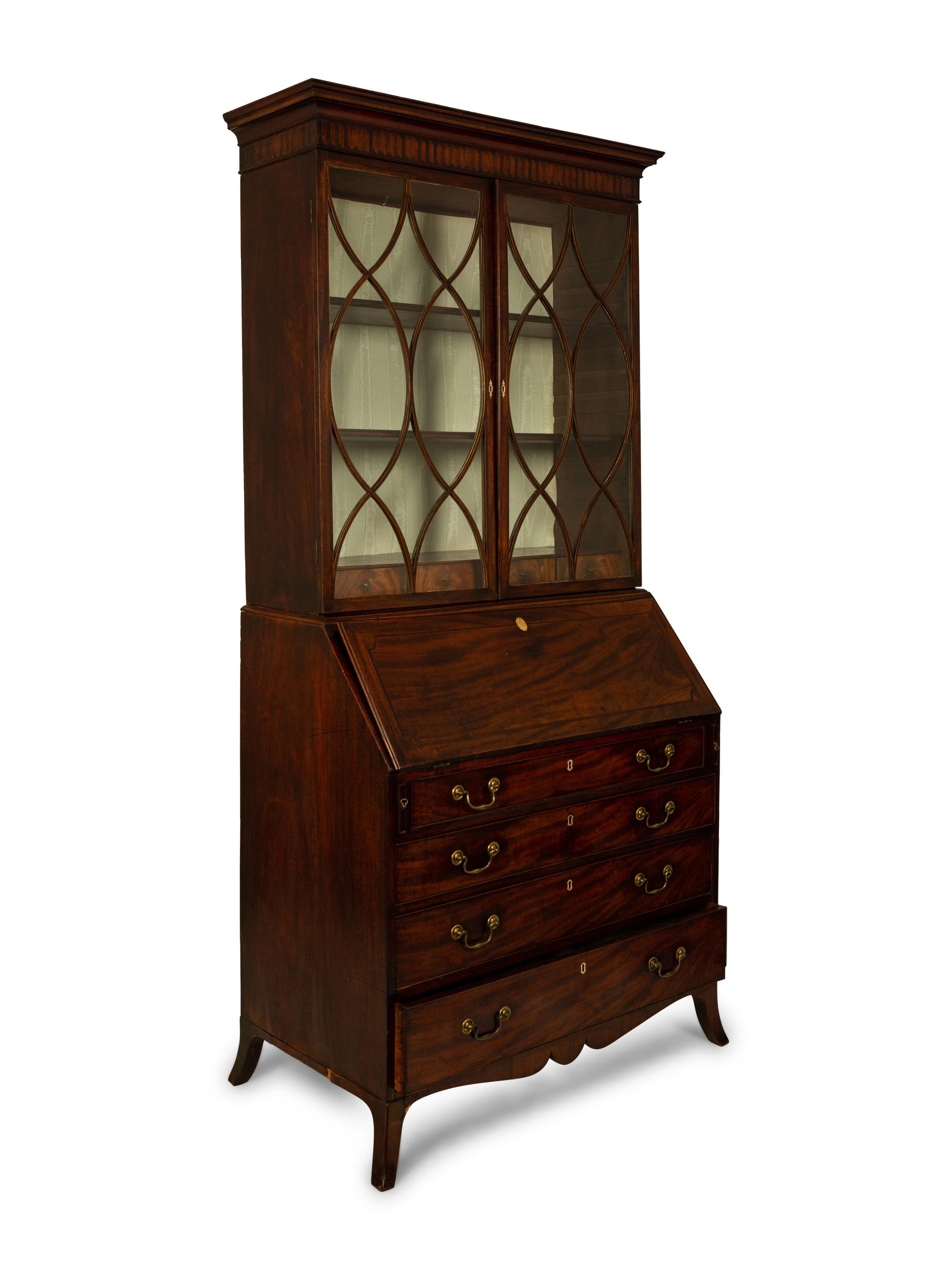 A Regency Mahogany Secretary Bookcase — 18TH CENTURY