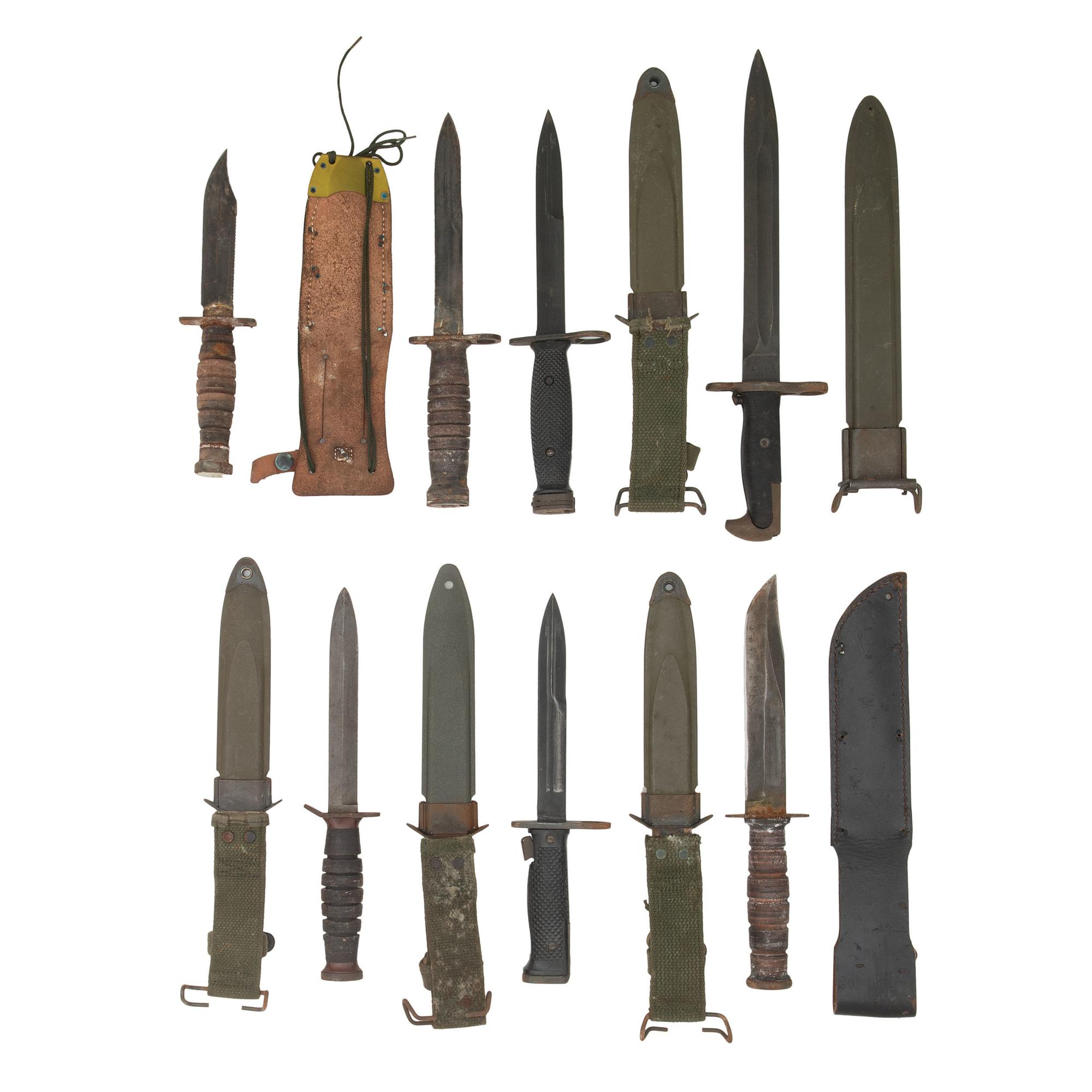 Lot of 7 WWII-era U.S. Bayonets
