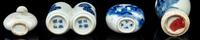 Four Chinese Blue and White Porcelain Snuff Bottles
