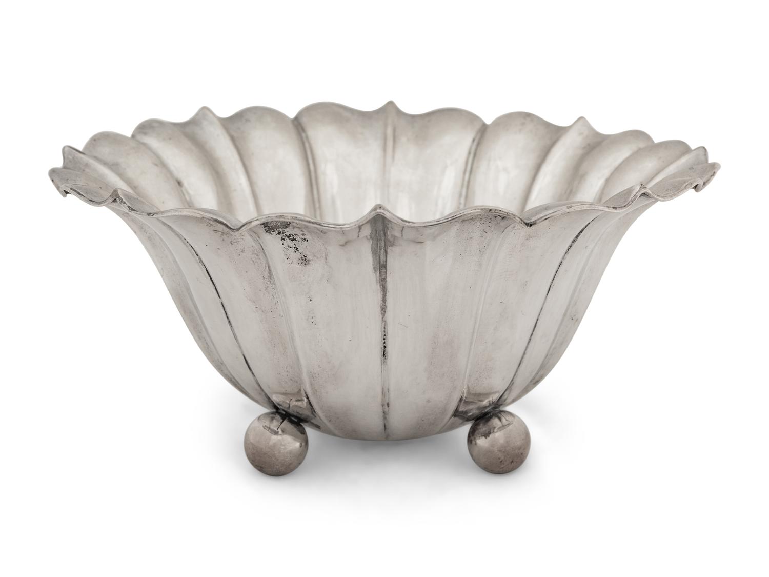 A Continental Silver Fluted Bowl