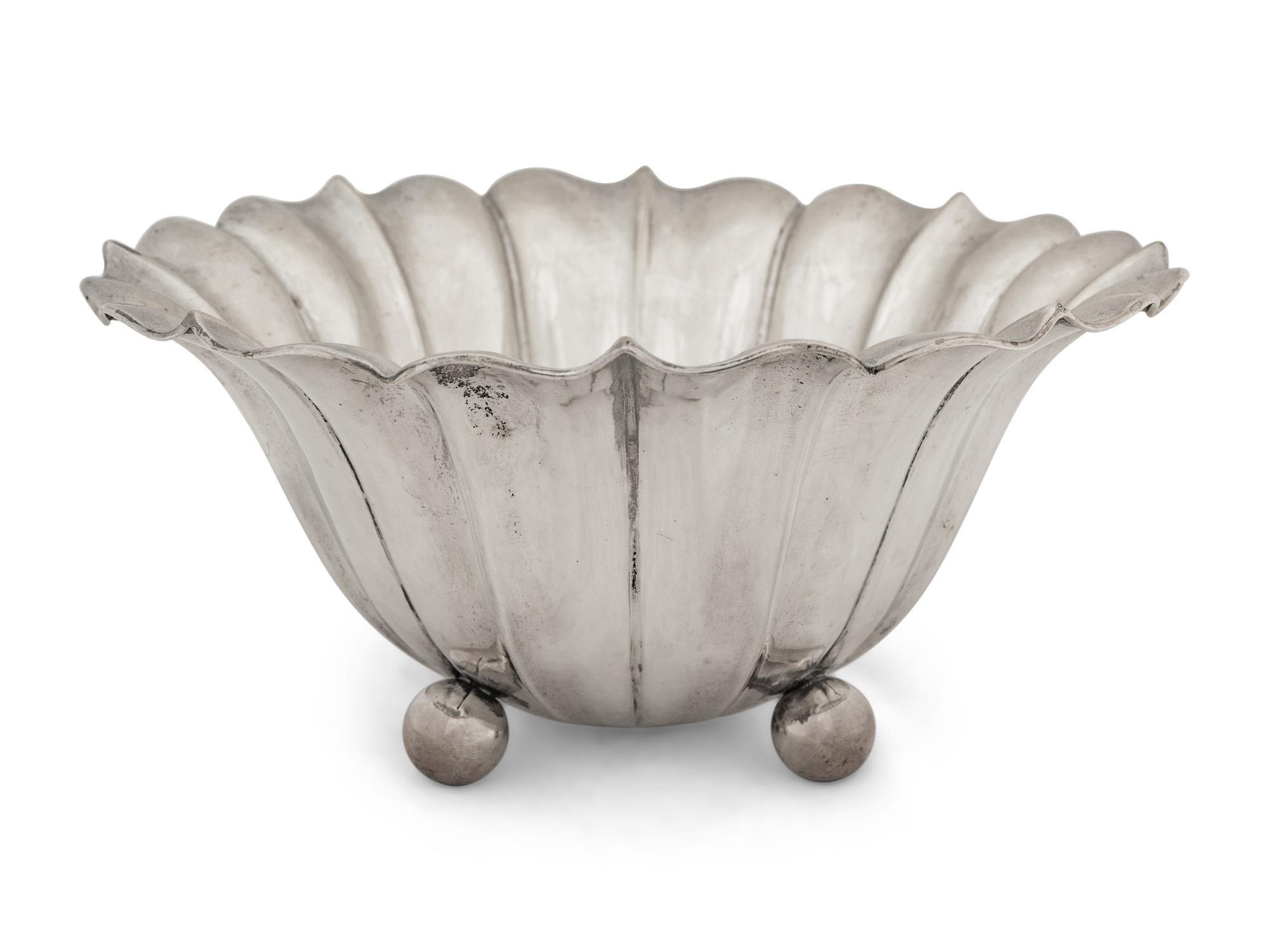 A Continental Silver Fluted Bowl