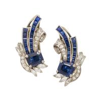 Raymond Yard, Sapphire and Diamond Earrings