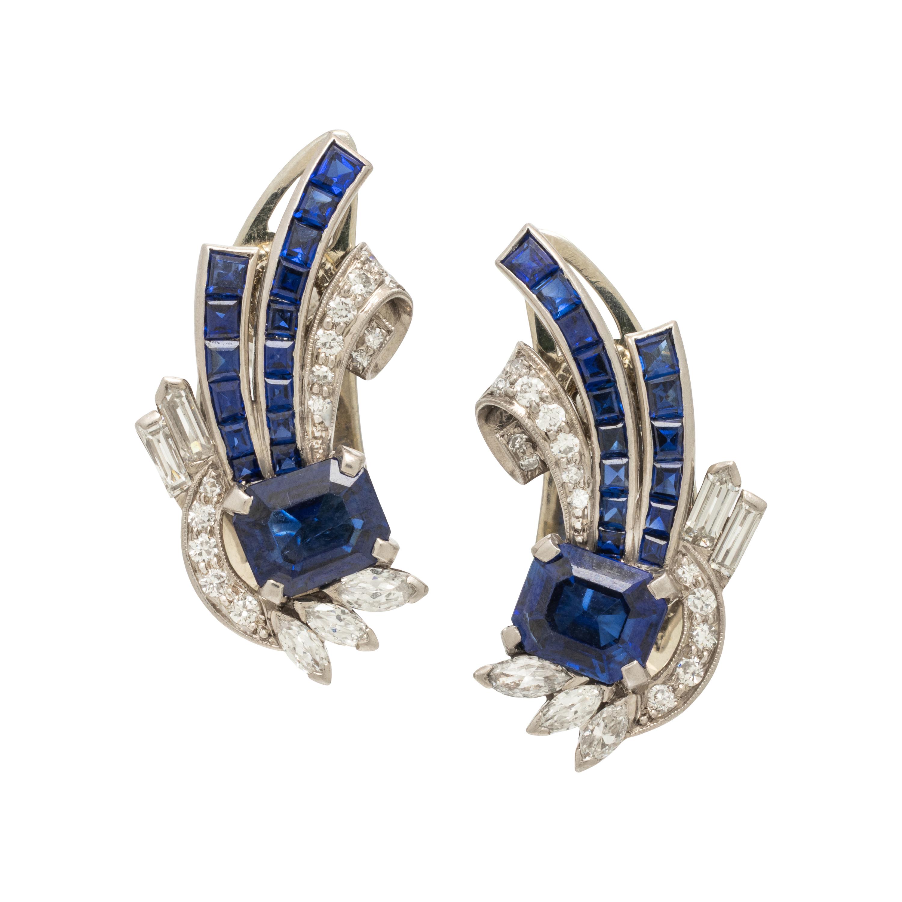 Raymond Yard, Sapphire and Diamond Earrings