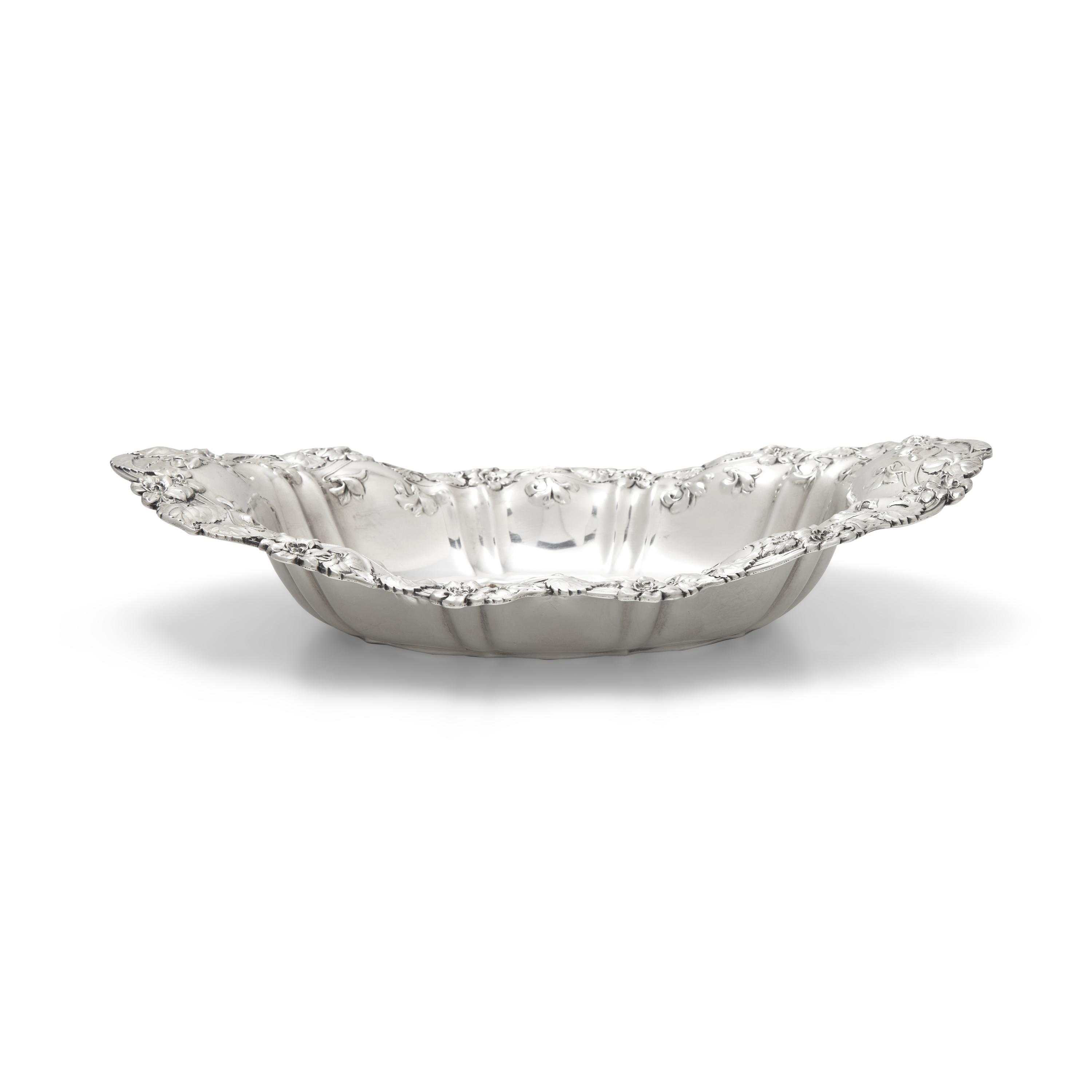 A Sterling Silver Floral Repousse Dish