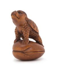 A Carved Wood Netsuke of a Kappa — SIGNED MASAKATSU, 19TH CENTURY