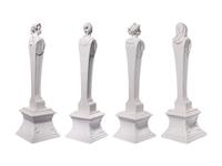 Four Mennecy Biscuit Porcelain Herm Figures Emblematic of the Seasons