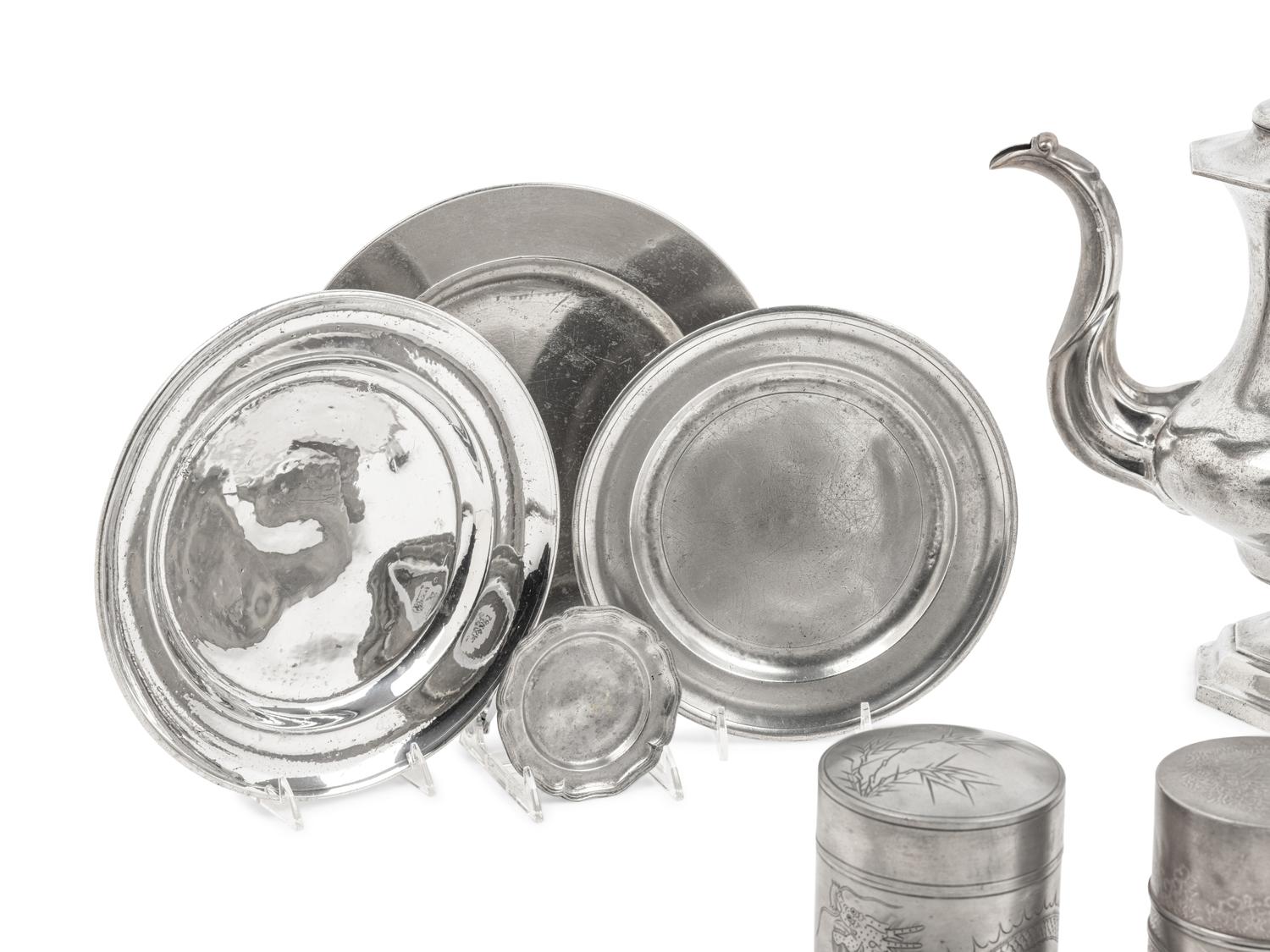 A Group of Pewter Table Articles