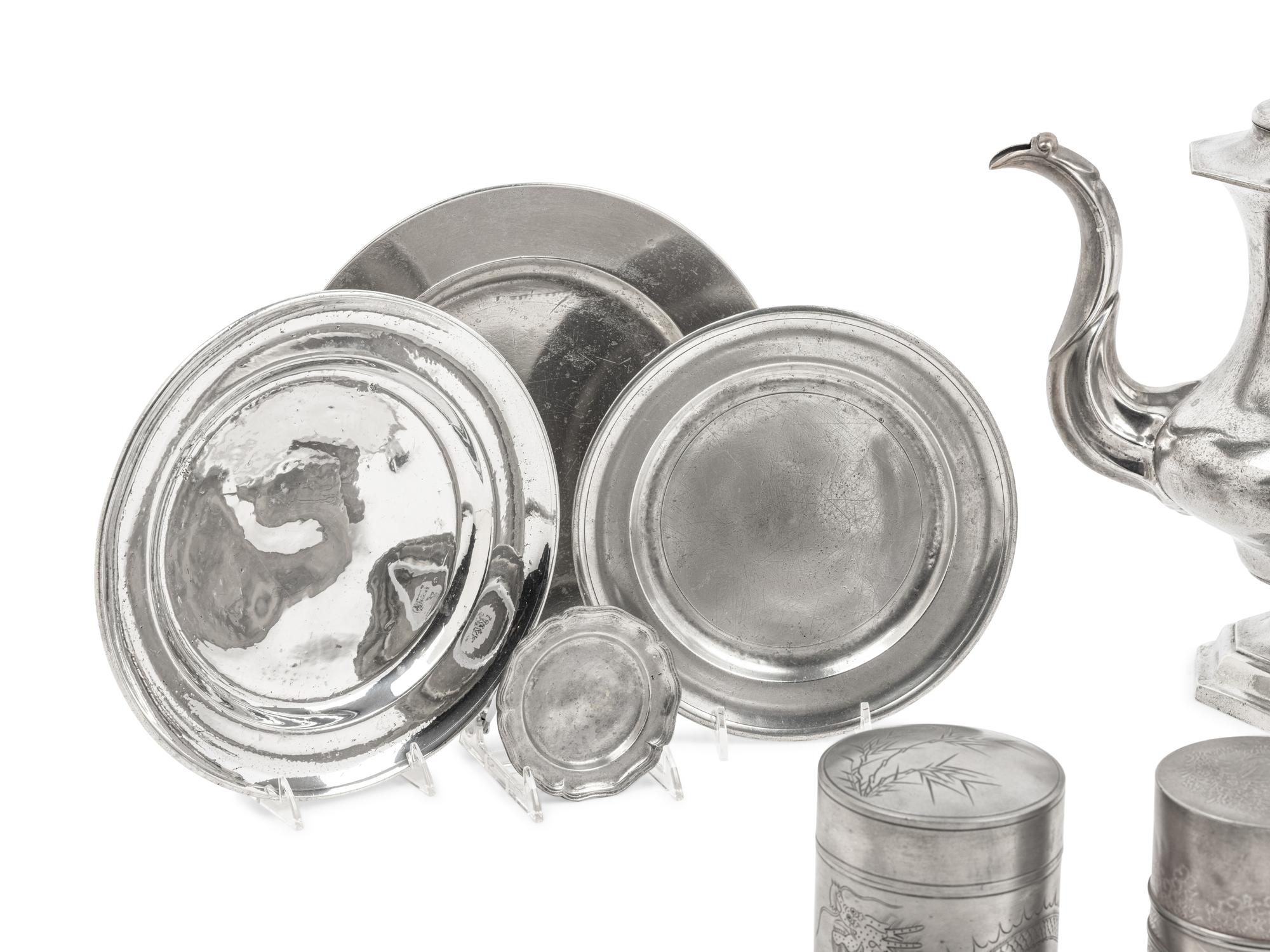 A Group of Pewter Table Articles