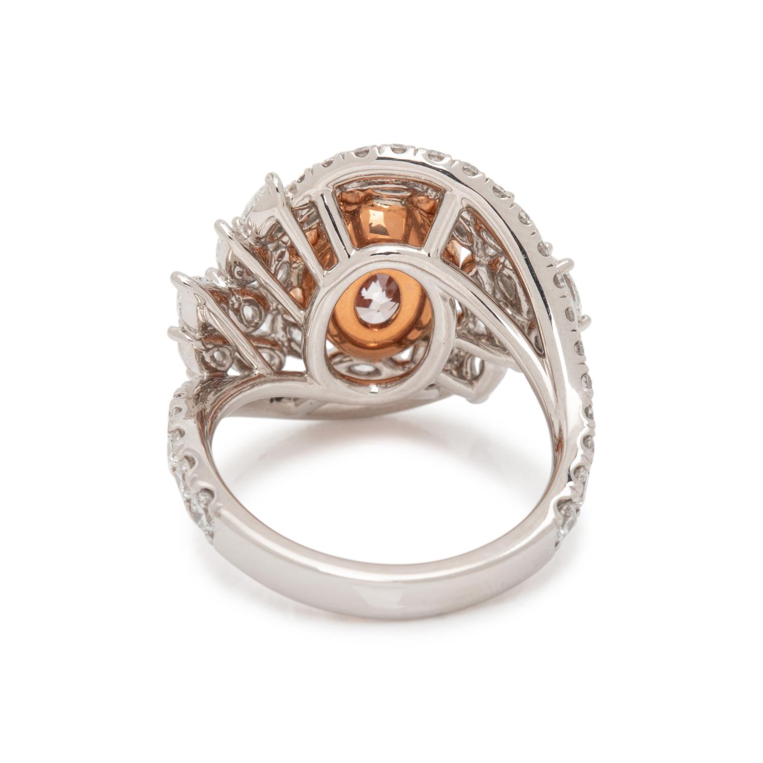 LIGHT PINK DIAMOND AND DIAMOND RING