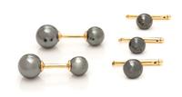 A Yellow Gold and Hematite Barbell Dress Set, Tiffany & Co., 11.80 dwts.