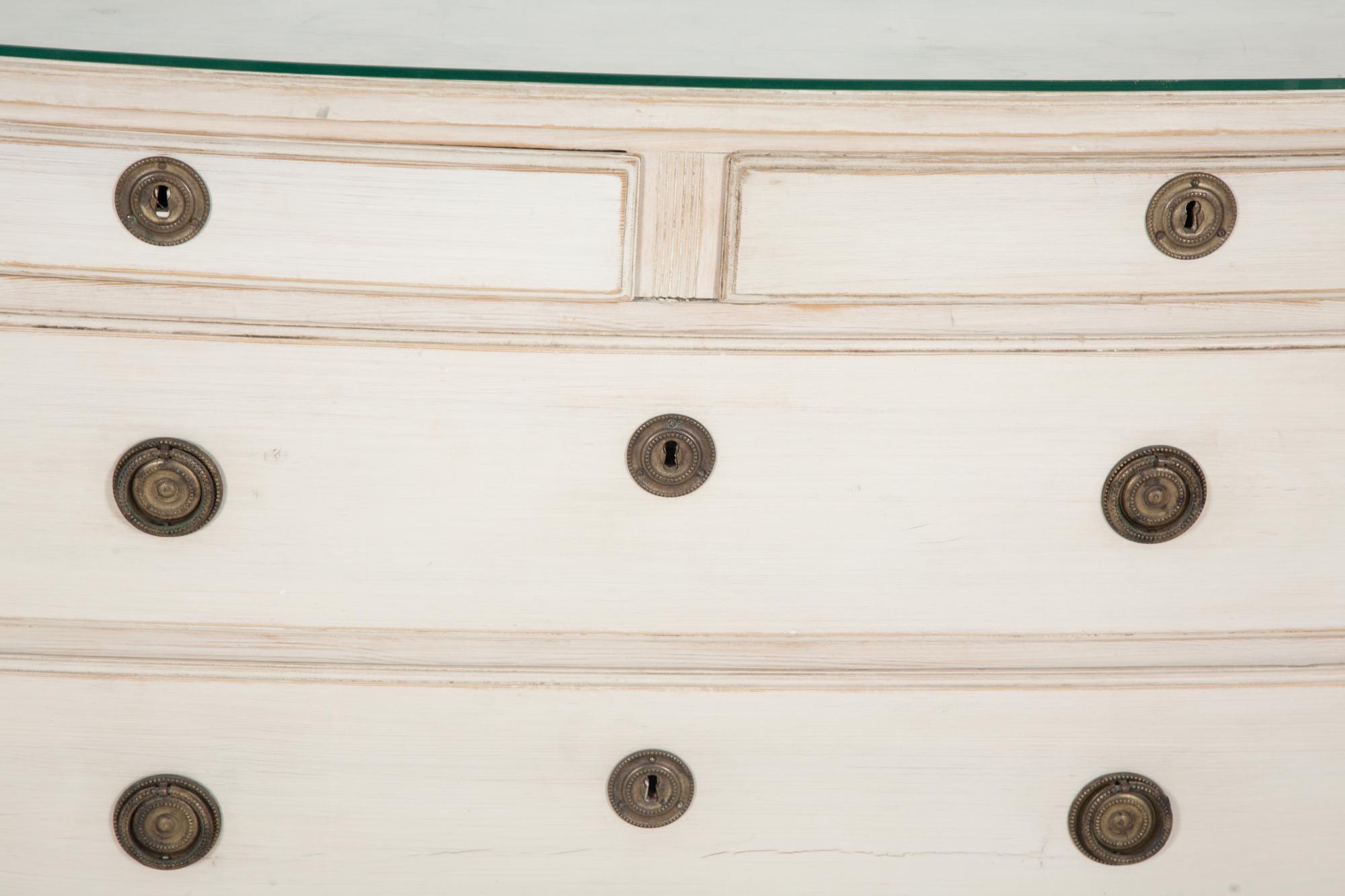 A Gustavian Style Bow Front Painted Commode
